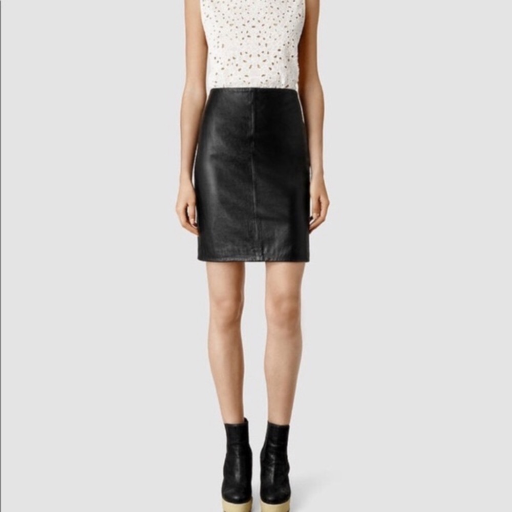 All Saints Leather Skirt